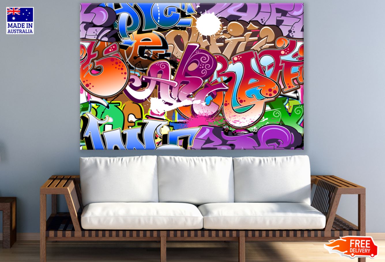 Colorful Graffiti Wall Art Design Print 100% Australian Made