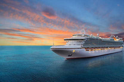 Cruise Ship Sailing on Beach Photography Print 100% Australian Made