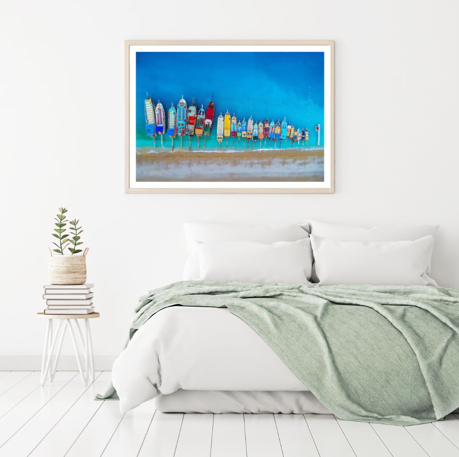 Boats on Sea Aerial View Scenery Home Decor Premium Quality Poster Print Choose Your Sizes