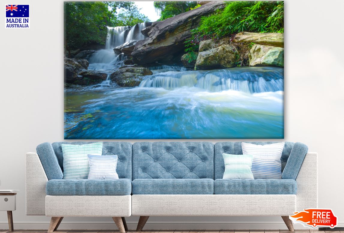 Water Stream in Forest Scenery Photograph Print 100% Australian Made