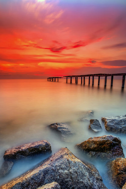 Wooden Pier Beach Photograph Print 100% Australian Made