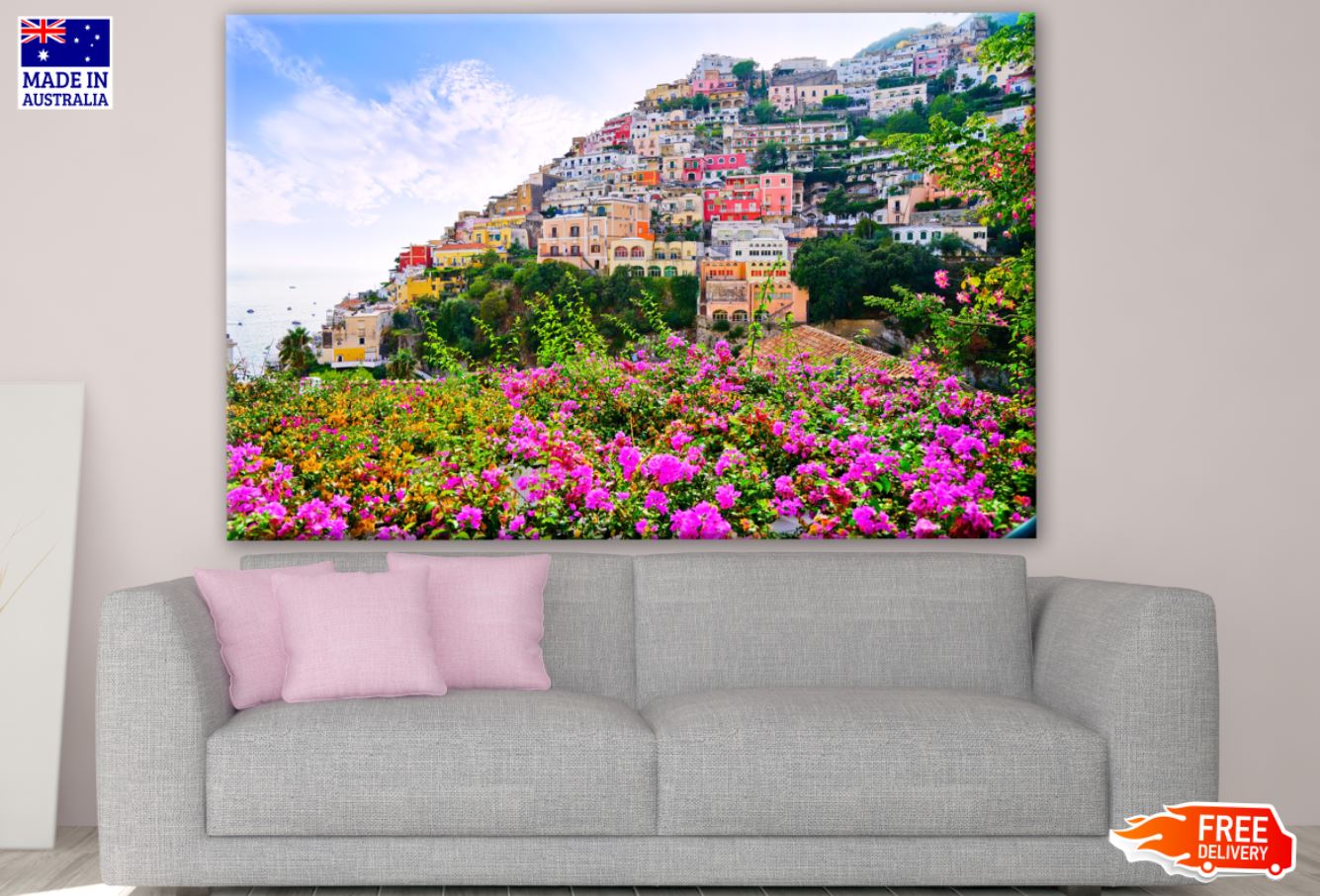 City View with Flowers Photograph Print 100% Australian Made