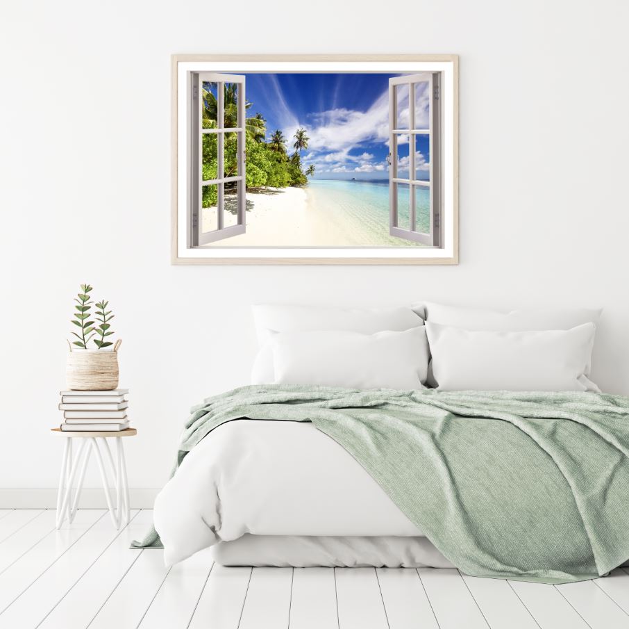 Sea Scenery View from Window Home Decor Premium Quality Poster Print Choose Your Sizes