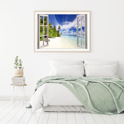Sea Scenery View from Window Home Decor Premium Quality Poster Print Choose Your Sizes