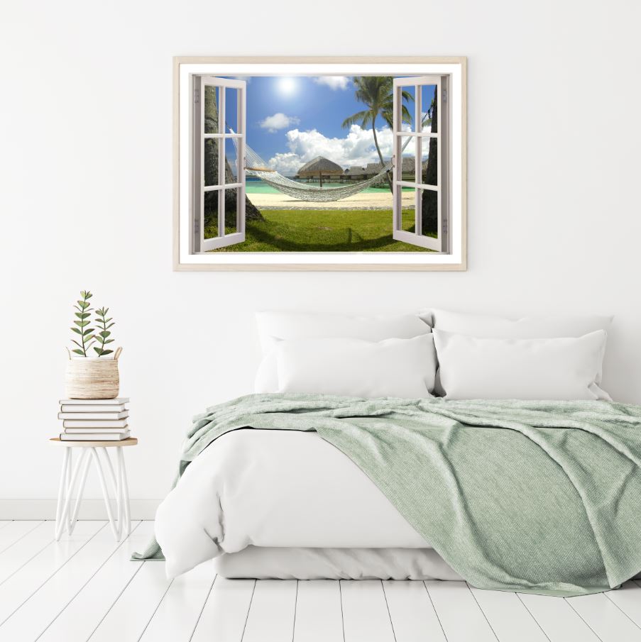 Sea Scenery View from Window Home Decor Premium Quality Poster Print Choose Your Sizes