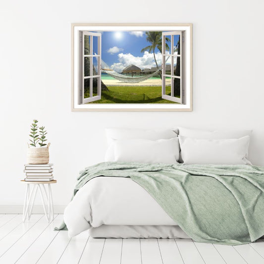 Sea Scenery View from Window Home Decor Premium Quality Poster Print Choose Your Sizes