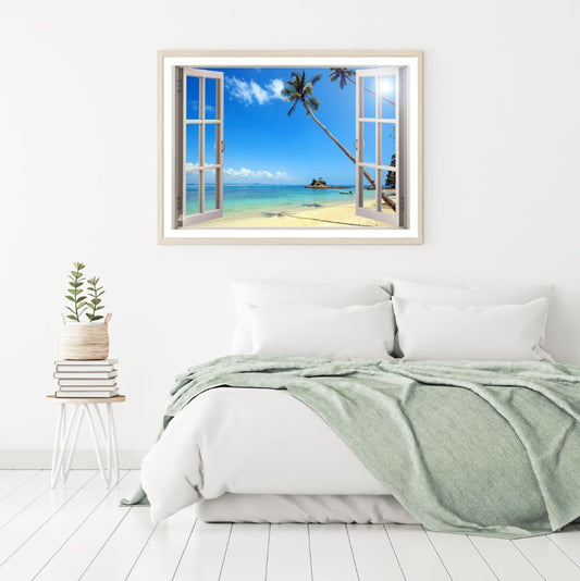 Sea Scenery View from Window Home Decor Premium Quality Poster Print Choose Your Sizes