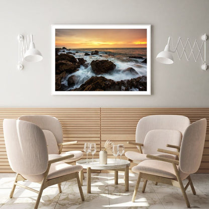 Sea Sunset Scenery Photograph Home Decor Premium Quality Poster Print Choose Your Sizes