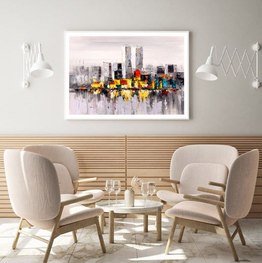 Colorful City Abstract Painting Home Decor Premium Quality Poster Print Choose Your Sizes