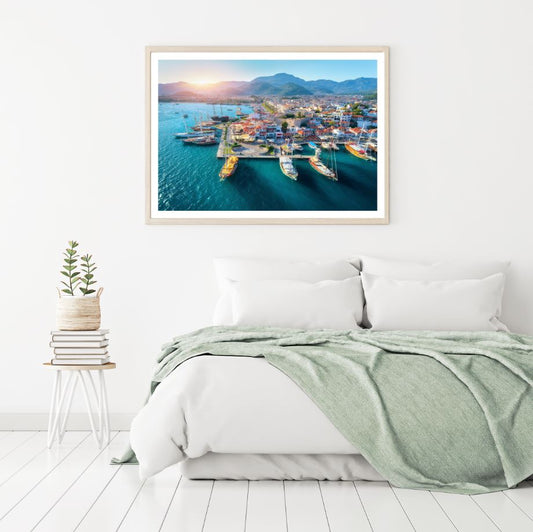 Boats on Bay Photograph Home Decor Premium Quality Poster Print Choose Your Sizes
