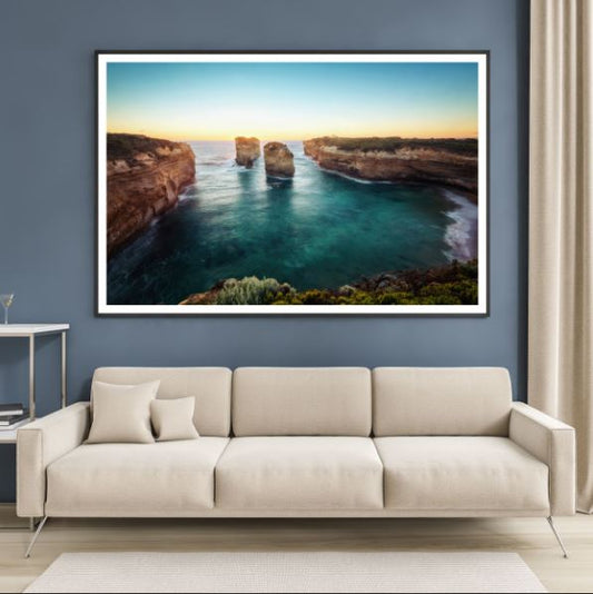 Sea with Cliffs Scenic Photograph Home Decor Premium Quality Poster Print Choose Your Sizes