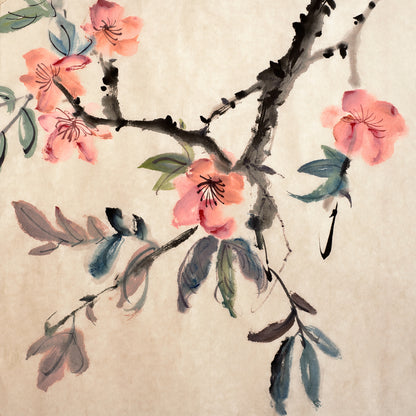 Square Canvas Flower Branch Watercolor Painting High Quality Print 100% Australian Made