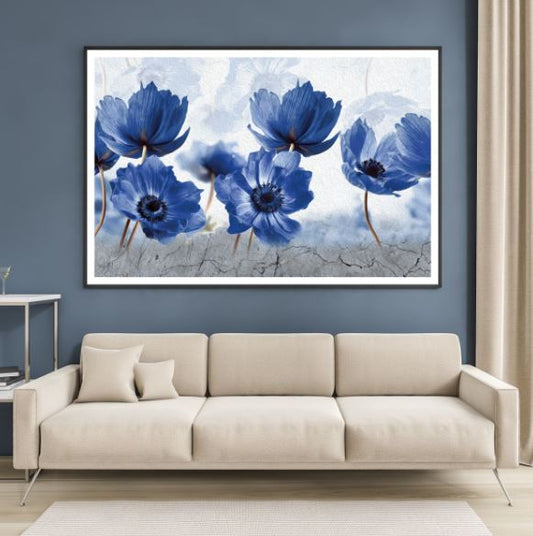 Blue Flowers Watercolor Painting Home Decor Premium Quality Poster Print Choose Your Sizes