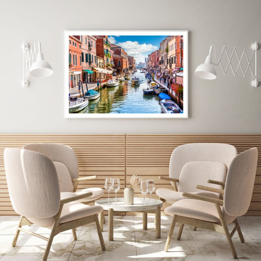 Canal in City Scenery Photograph Home Decor Premium Quality Poster Print Choose Your Sizes