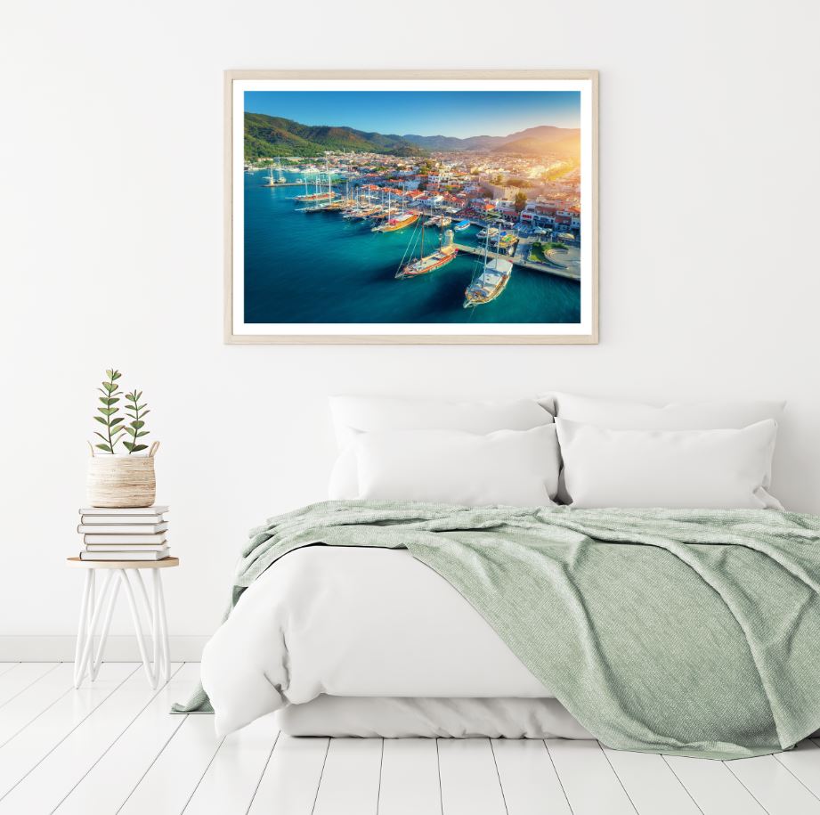 Boats on Bay Photograph Home Decor Premium Quality Poster Print Choose Your Sizes