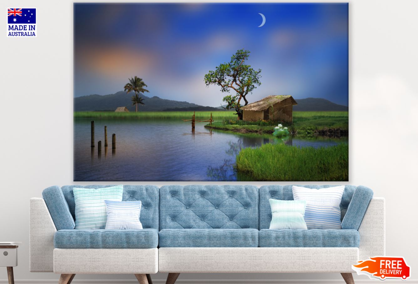 Village House & Fields Photograph Print 100% Australian Made