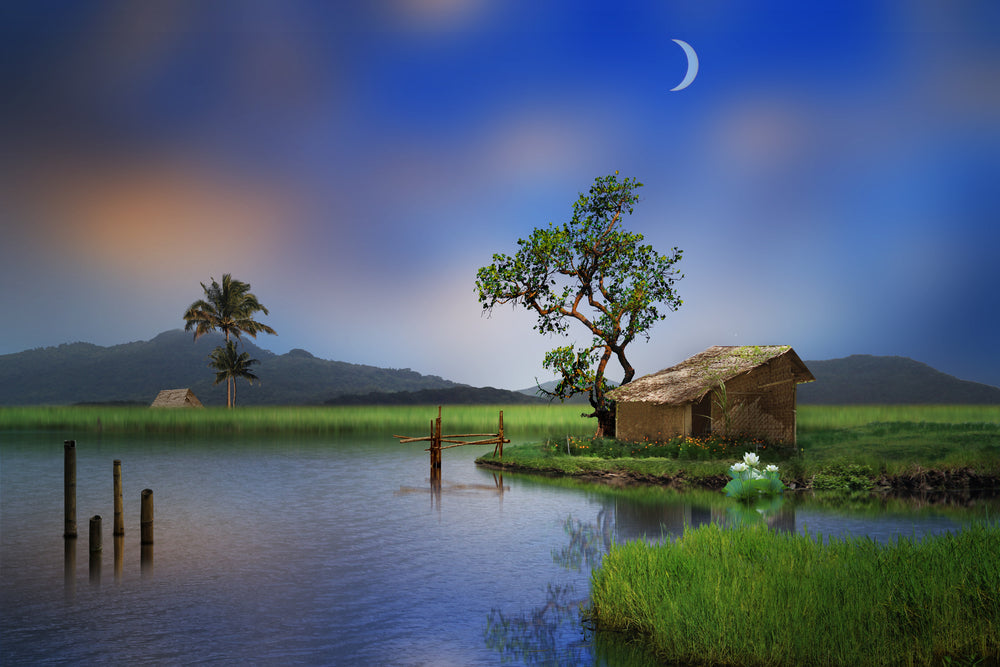 Village House & Fields Photograph Print 100% Australian Made