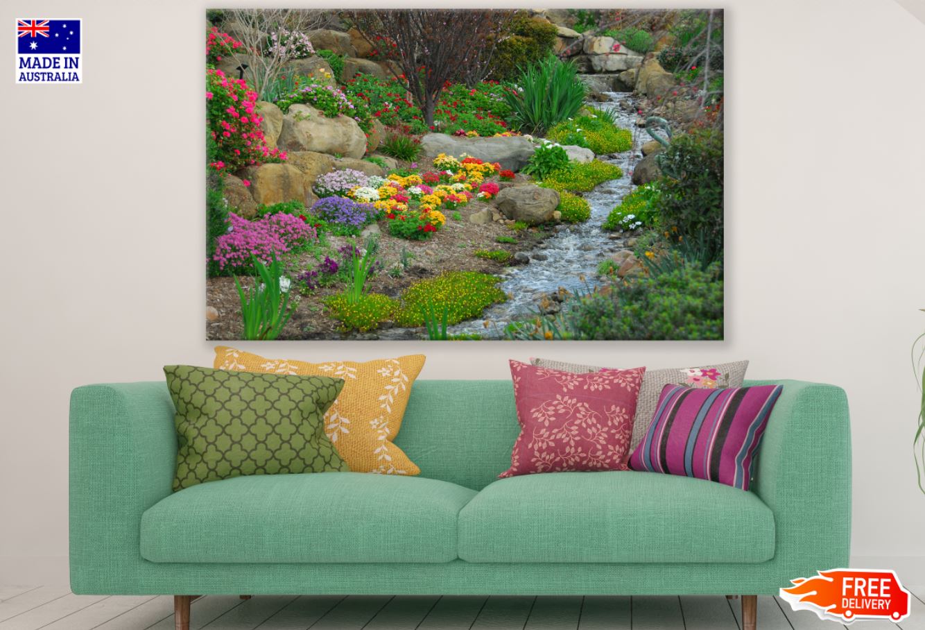 Flowers Along the Waterstream Print 100% Australian Made