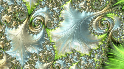 Green Abstract Fractal Design Print 100% Australian Made