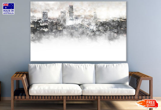 City Buildings Watercolor Paint Print 100% Australian Made