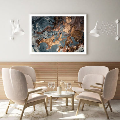 Gold Grey & Black Abstract Design Home Decor Premium Quality Poster Print Choose Your Sizes