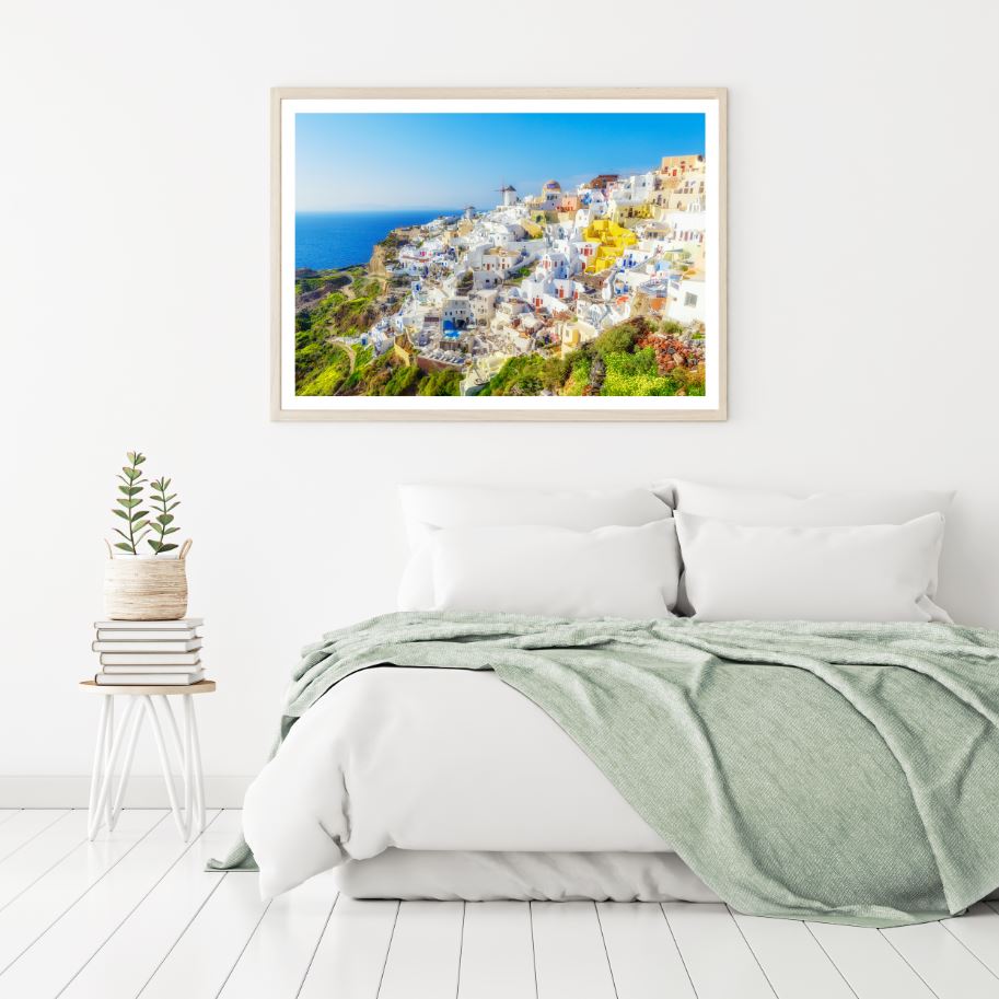 City Near Sea Scenery Photograph Home Decor Premium Quality Poster Print Choose Your Sizes