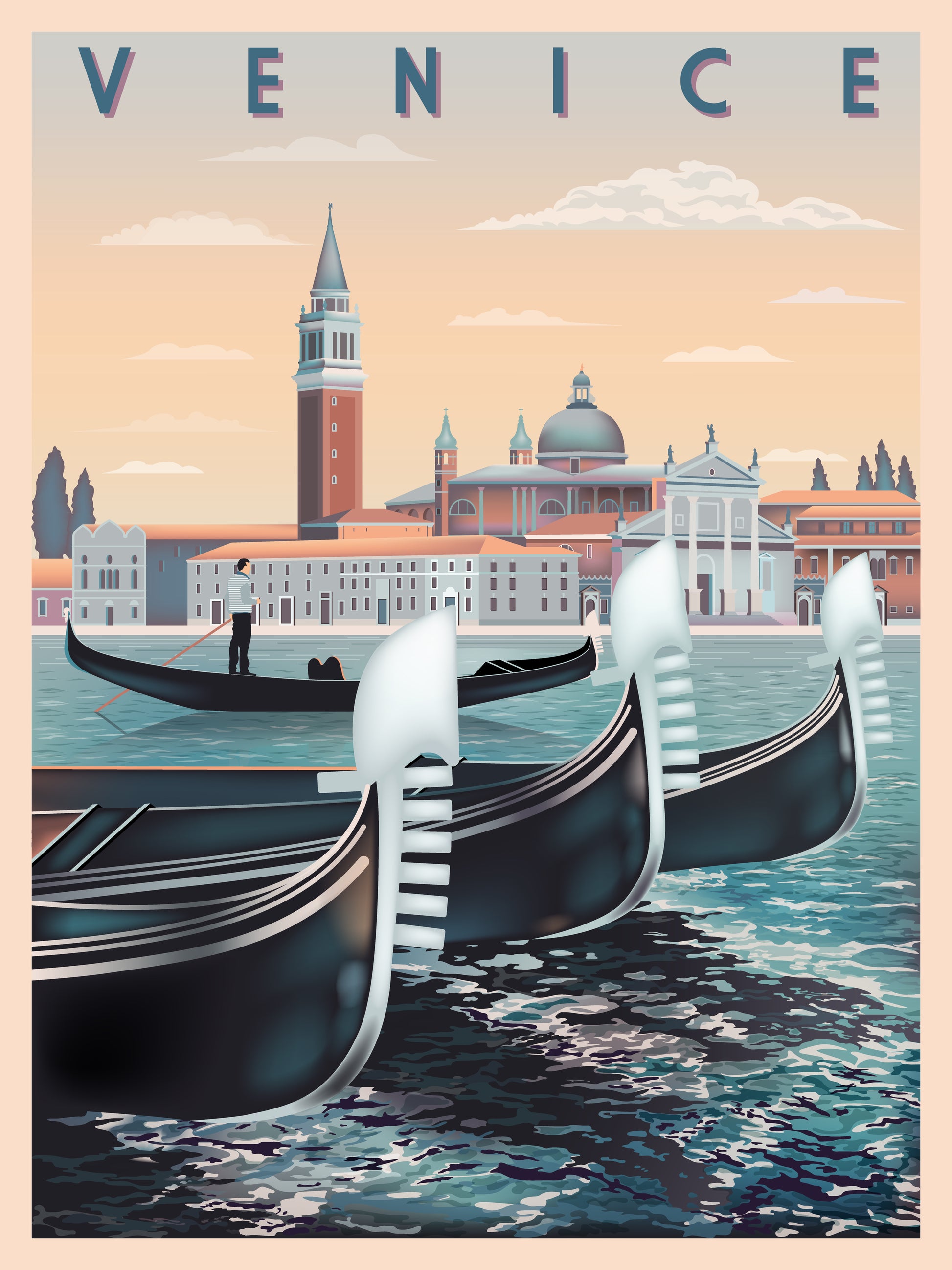 Venice River Painting Print 100% Australian Made