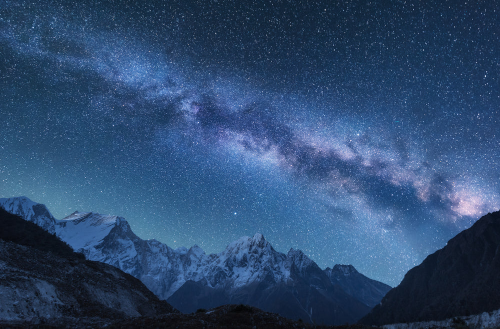 Mountain Night Scenery View Print 100% Australian Made