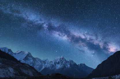 Mountain Night Scenery View Print 100% Australian Made