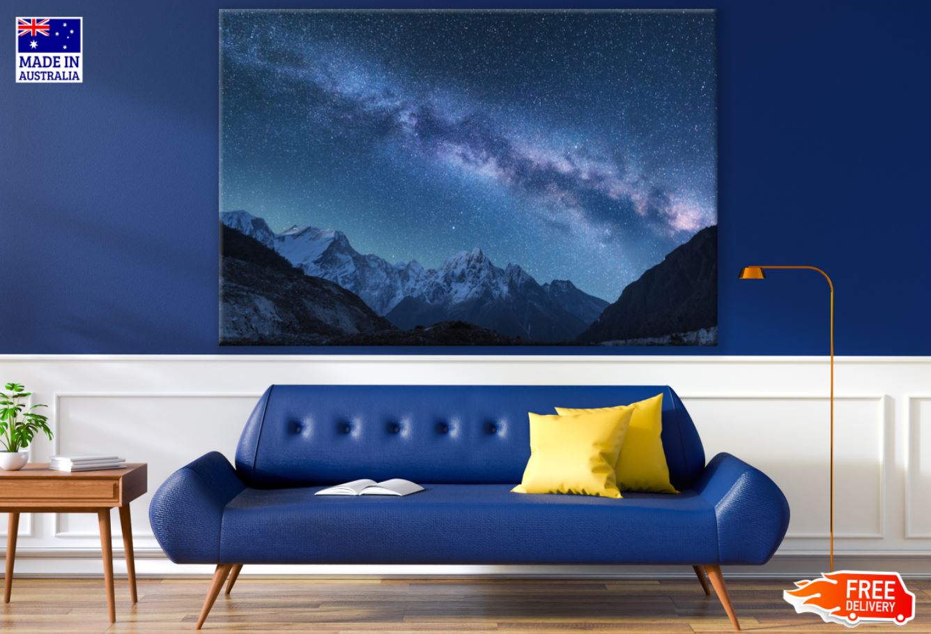 Mountain Night Scenery View Print 100% Australian Made