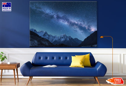 Mountain Night Scenery View Print 100% Australian Made