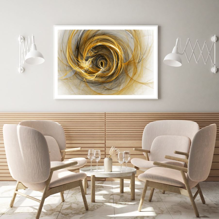 Gold & Black Abstract Design Home Decor Premium Quality Poster Print Choose Your Sizes