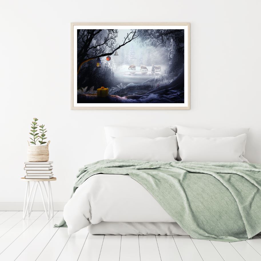 Sheeps & Shepherd in Forest View Home Decor Premium Quality Poster Print Choose Your Sizes