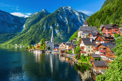 Hallstatt Mountain Village in the Austrian Alps Scenery View Photograph Print 100% Australian Made
