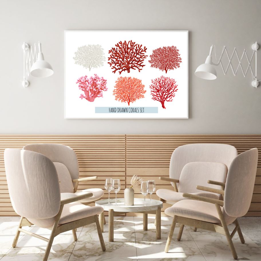 Corals Vector Art Design Home Decor Premium Quality Poster Print Choose Your Sizes