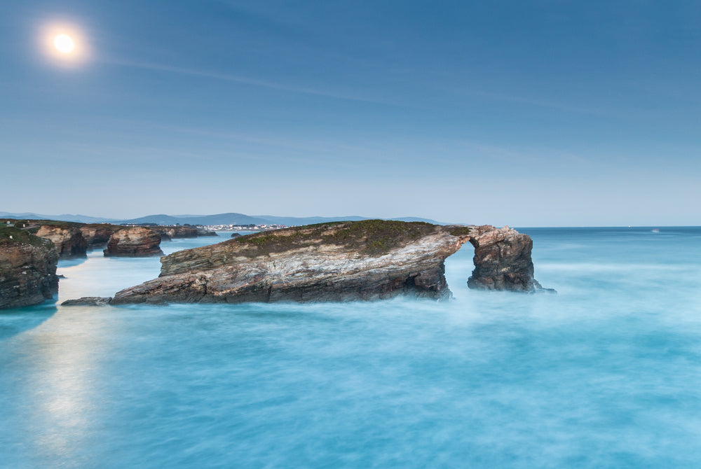 Full Moon on the Famous Beach of Las Catedrales Photograph Print 100% Australian Made