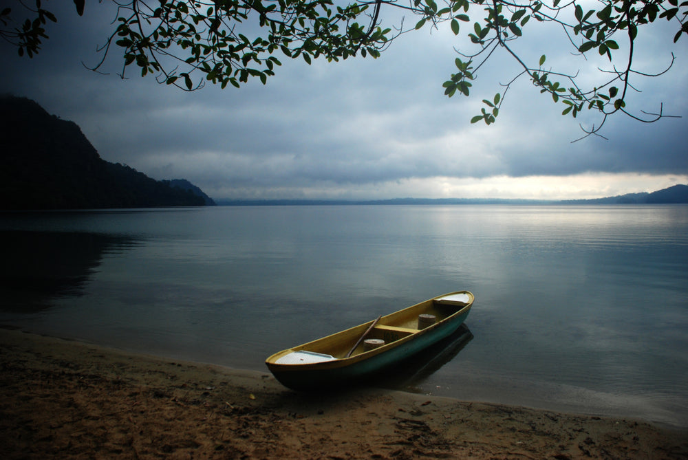 Silent Sea Boat on Shore Photograph Print 100% Australian Made