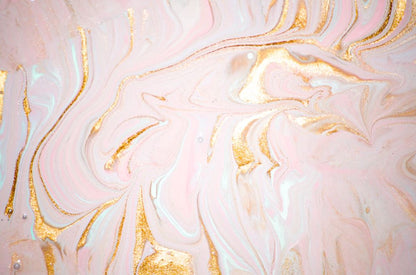 Gold & Pink Granite Abstract Design Print 100% Australian Made