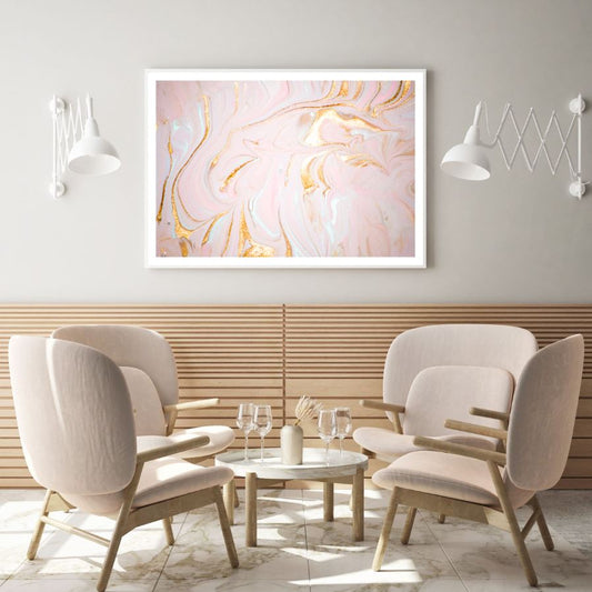 Pink & Gold Abstract Design Home Decor Premium Quality Poster Print Choose Your Sizes