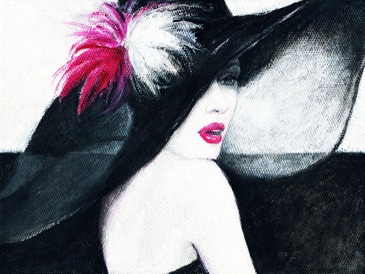 Woman with Hat Fashion Illustration Painting Print 100% Australian Made