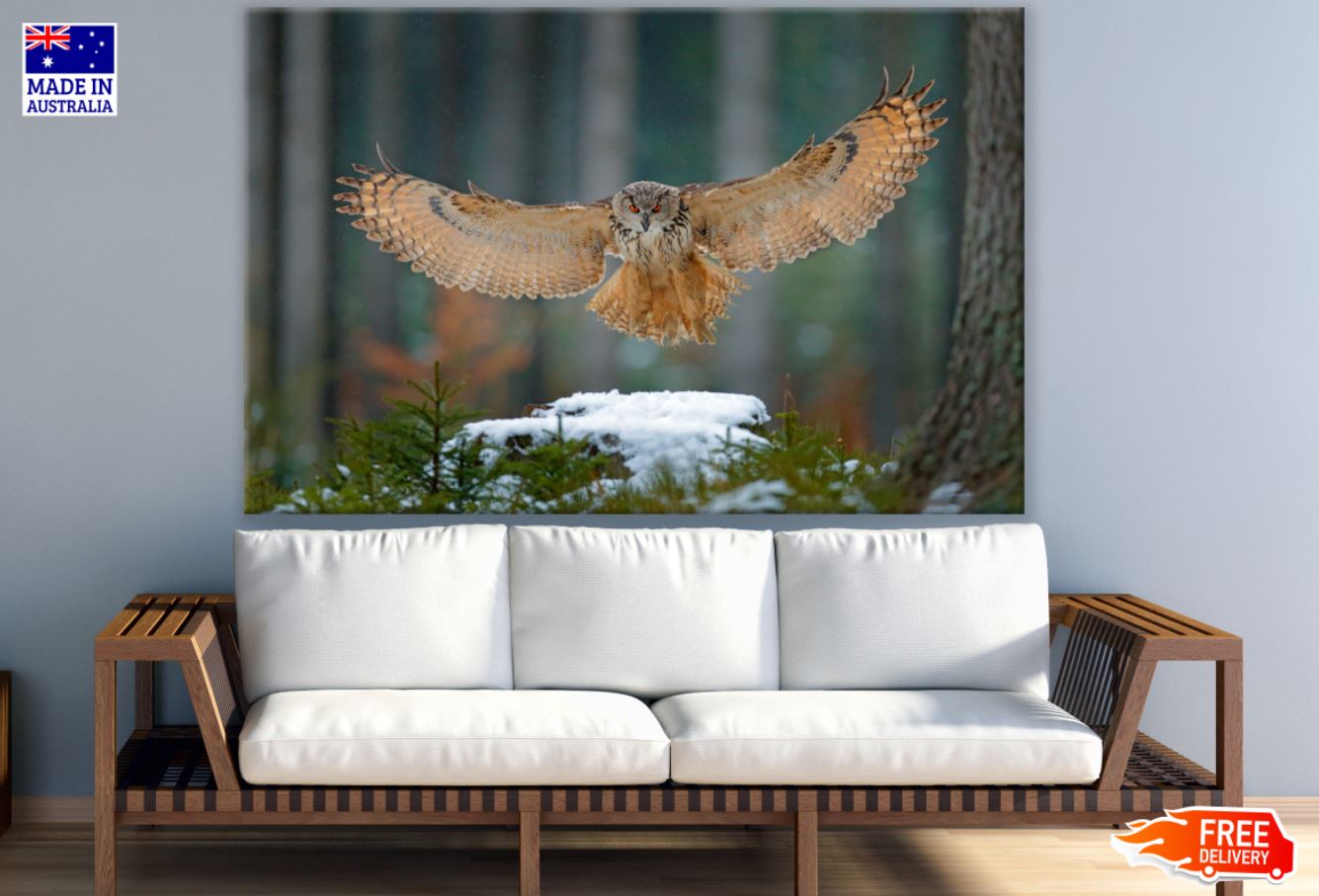 Flying Owl Photograph Print 100% Australian Made