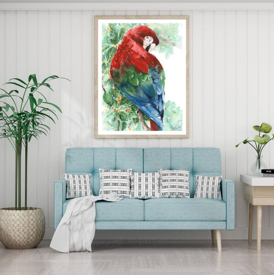 Parrot Watercolor Painting Home Decor Premium Quality Poster Print Choose Your Sizes