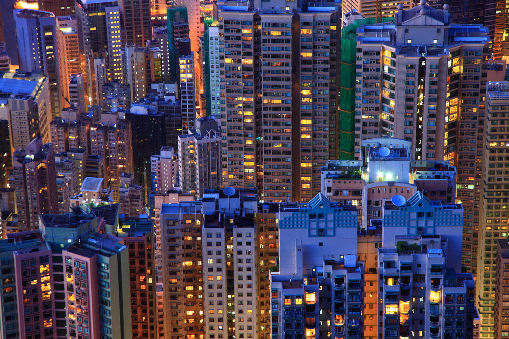 Buildings Night Skyline View Photograph Print 100% Australian Made