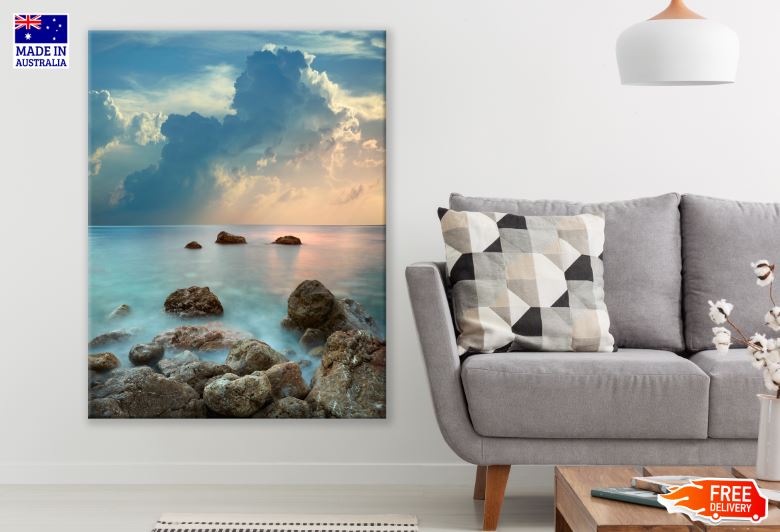 Sea with Rocks Scenery Photograph Print 100% Australian Made