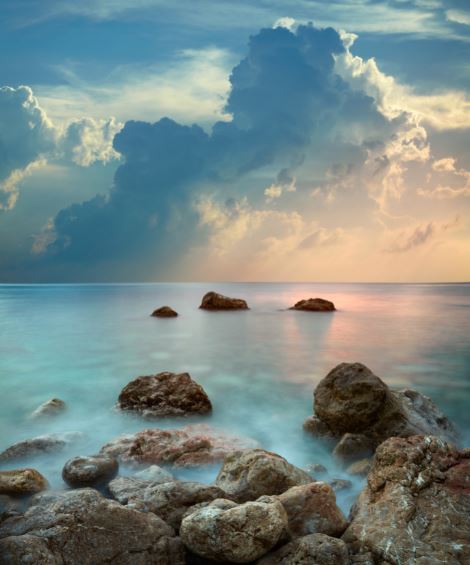 Sea with Rocks Scenery Photograph Print 100% Australian Made