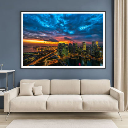 City Night Scenery Photograph Home Decor Premium Quality Poster Print Choose Your Sizes