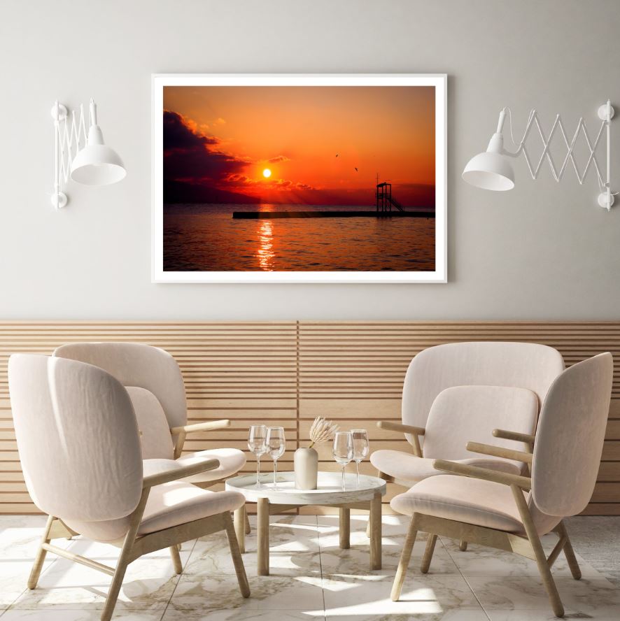 Sea Sunset Scenery Photograph Home Decor Premium Quality Poster Print Choose Your Sizes