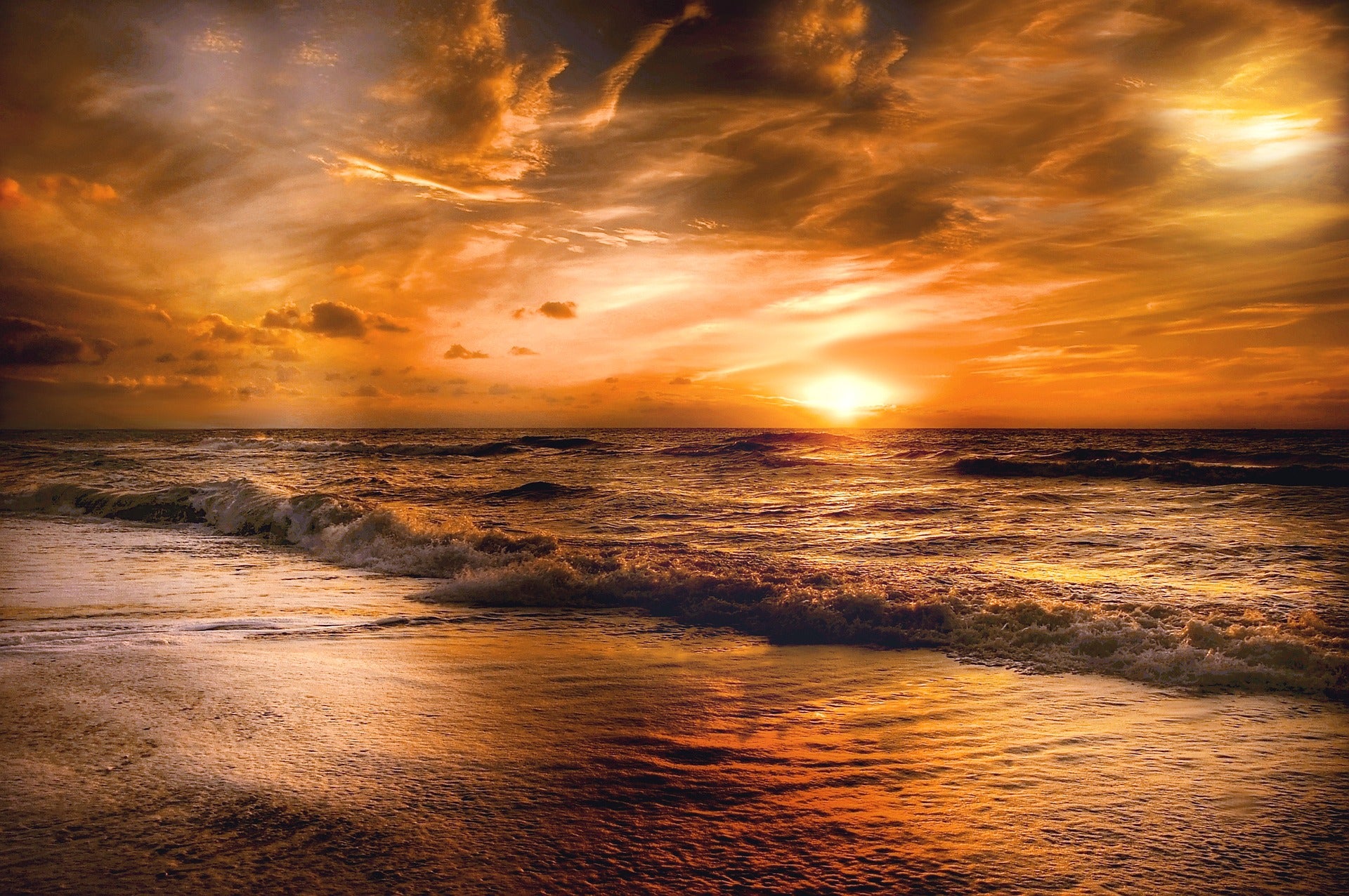 Sea Sunset Scenery Photograph Home Decor Premium Quality Poster Print Choose Your Sizes