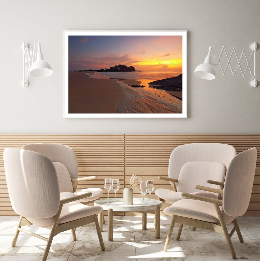 Sea Sunset Scenery Photograph Home Decor Premium Quality Poster Print Choose Your Sizes