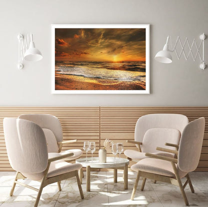 Sea Sunset Scenery Photograph Home Decor Premium Quality Poster Print Choose Your Sizes